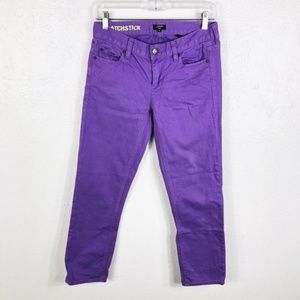 JCrew purple matchstick crop jeans 28